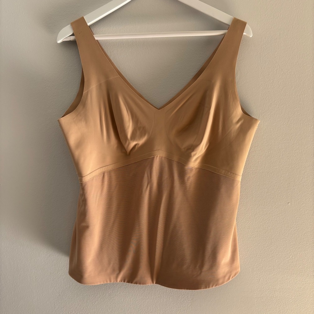 Honeylove LiftWear Tank Shapewear Beige 2x Tummy Control Built In Molded Bra